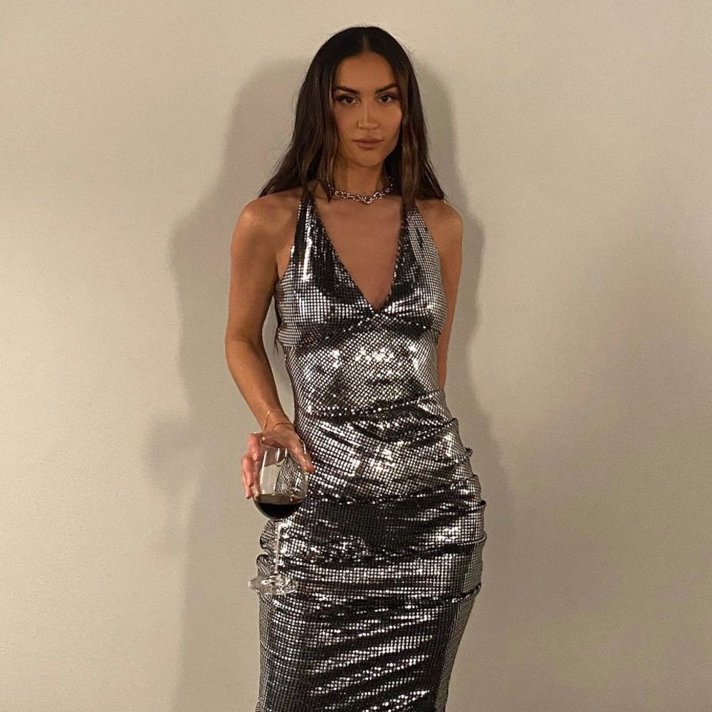 Zara Shimmer Midi Dress